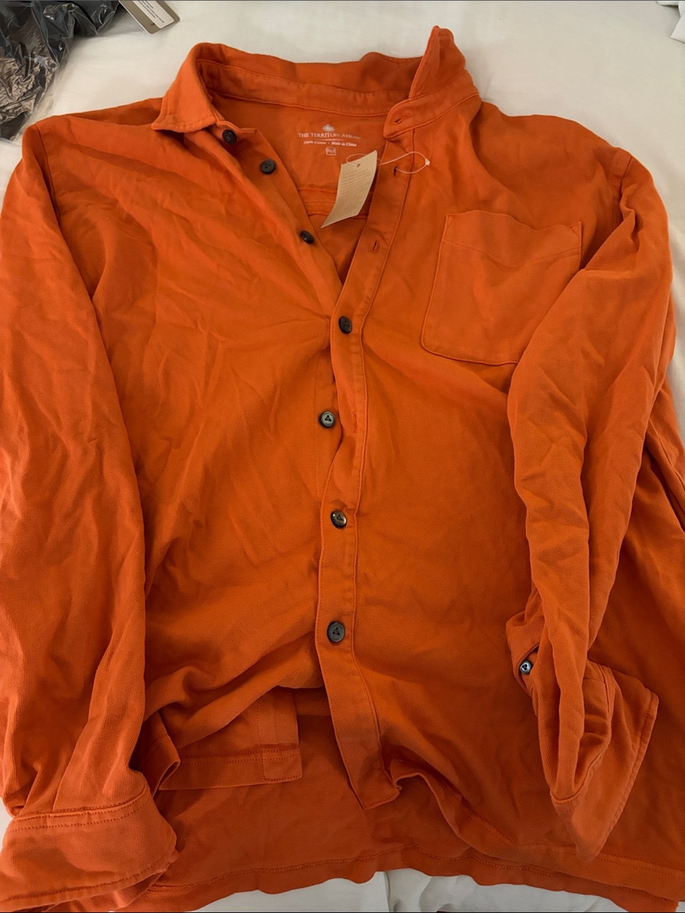 The Territory Ahead Men's Orange Button-Up Shirt NWT 100% Cotton